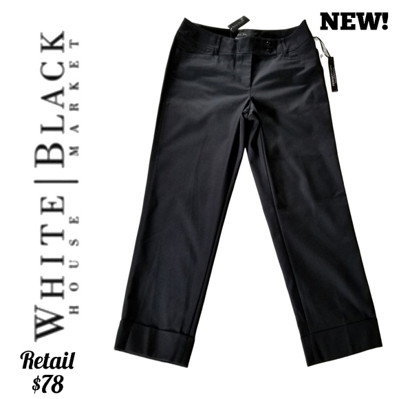 White House Black Market Pants - White House Black Market Cropped pants black $78 retail, size 10, PRICE REDUCED!